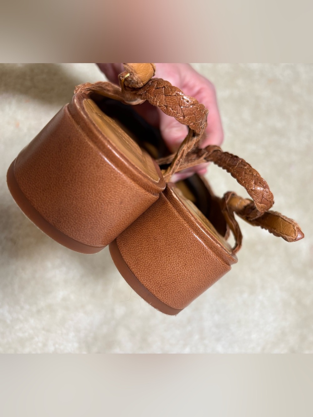 Sezane Noemie Heeled Pumps in Natural Leather size 38 (US 7) - Picture 7 of 9